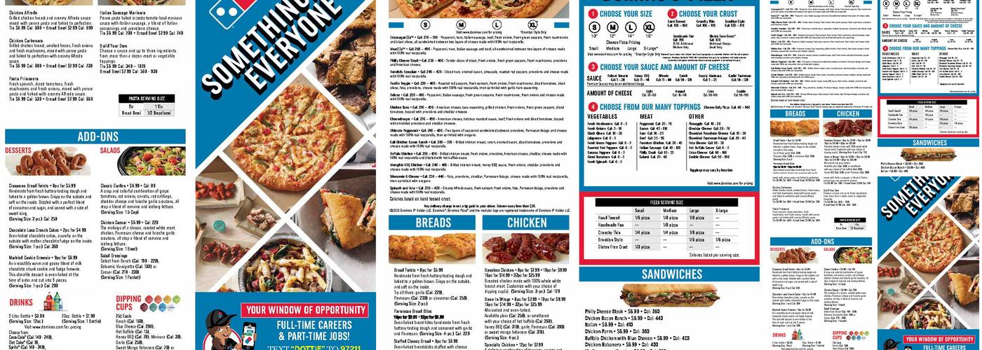 Domino's Pizza Menu