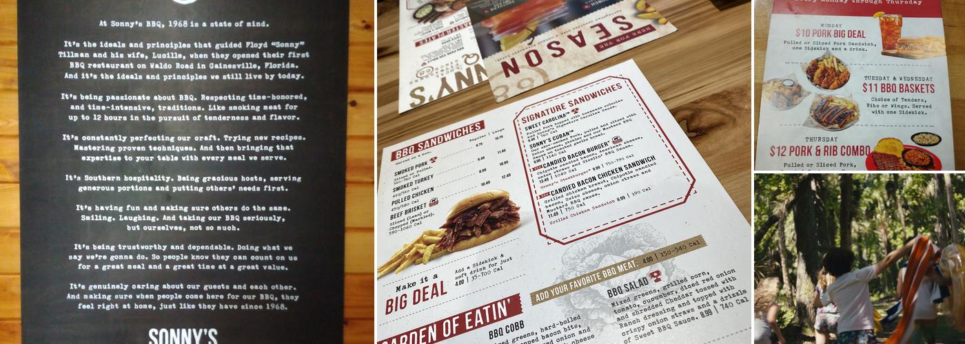 Sonny's BBQ Menu
