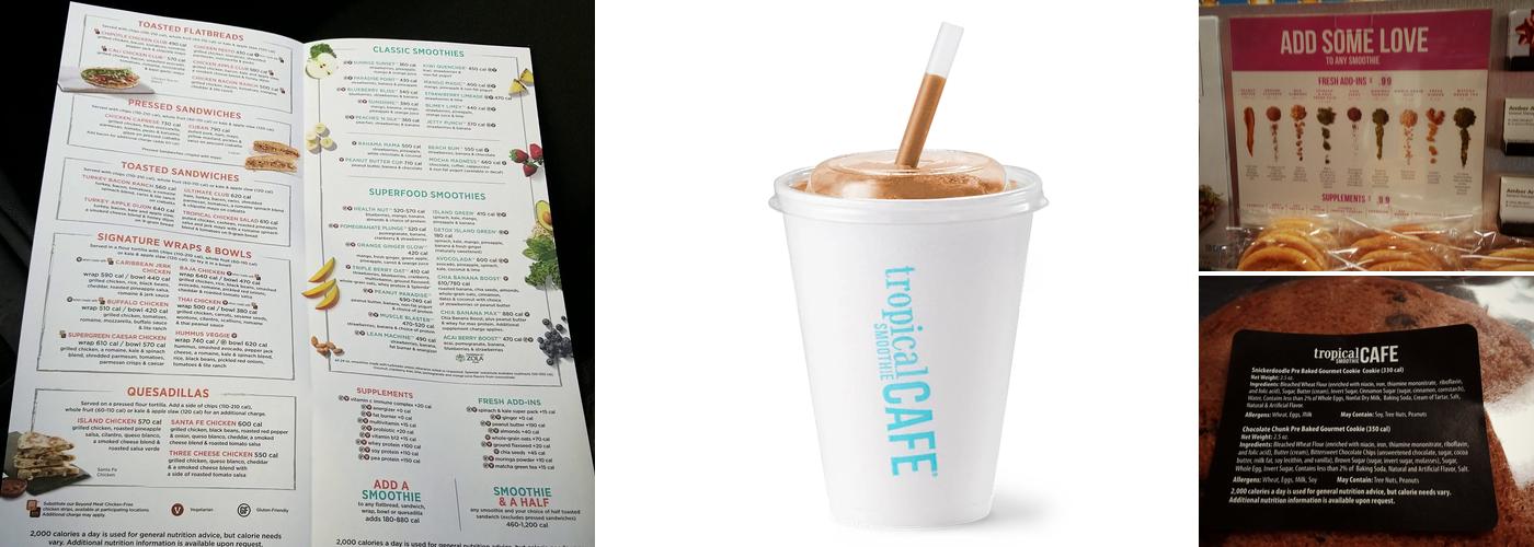 Tropical Smoothie Cafe Menu