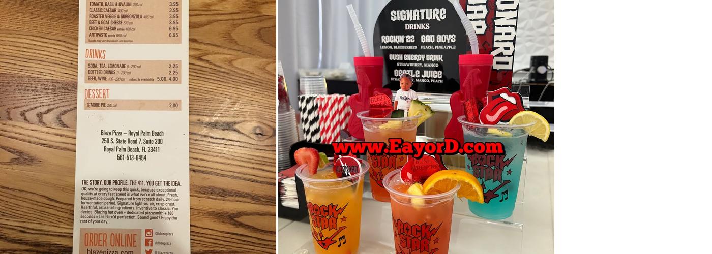 Blaze Pizza Menu