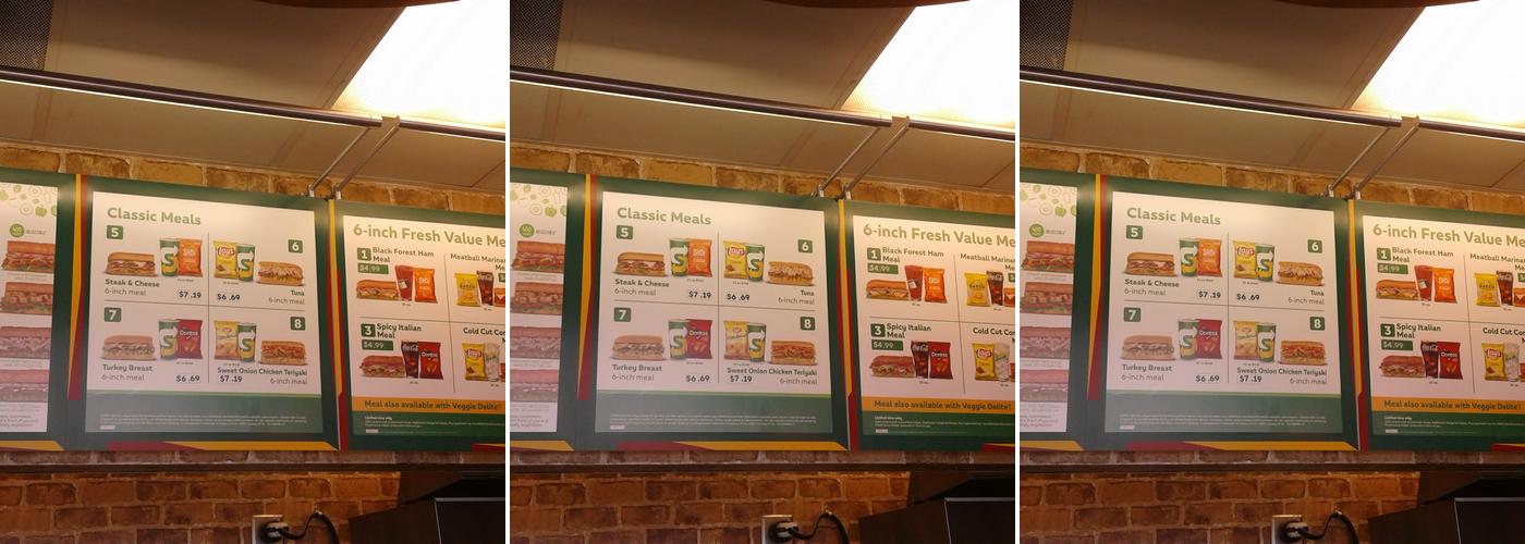 Subway Menu