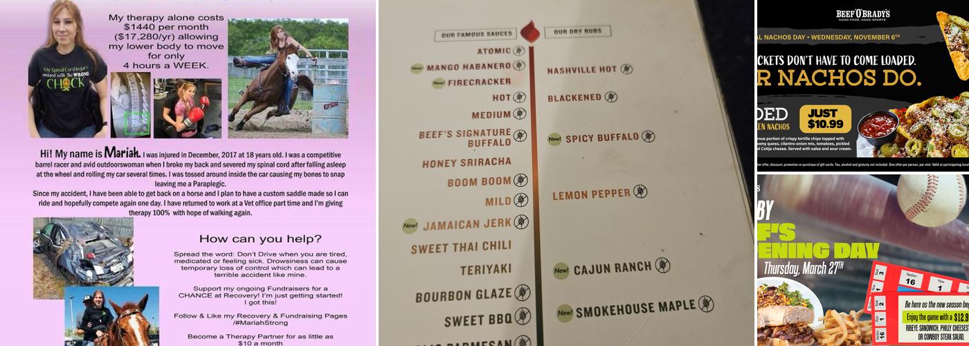 Beef 'O' Brady's Menu