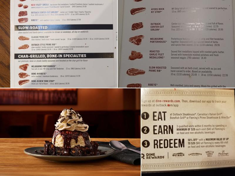 Outback Steakhouse Menu