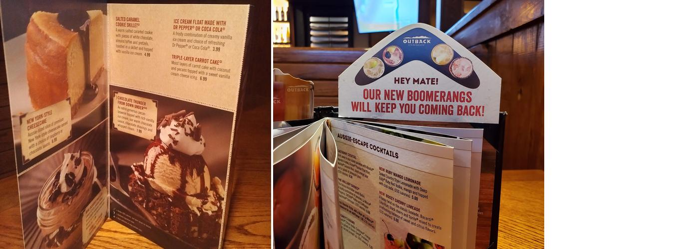 Outback Steakhouse Menu