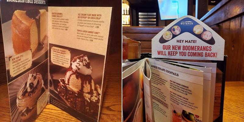 Outback Steakhouse Menu