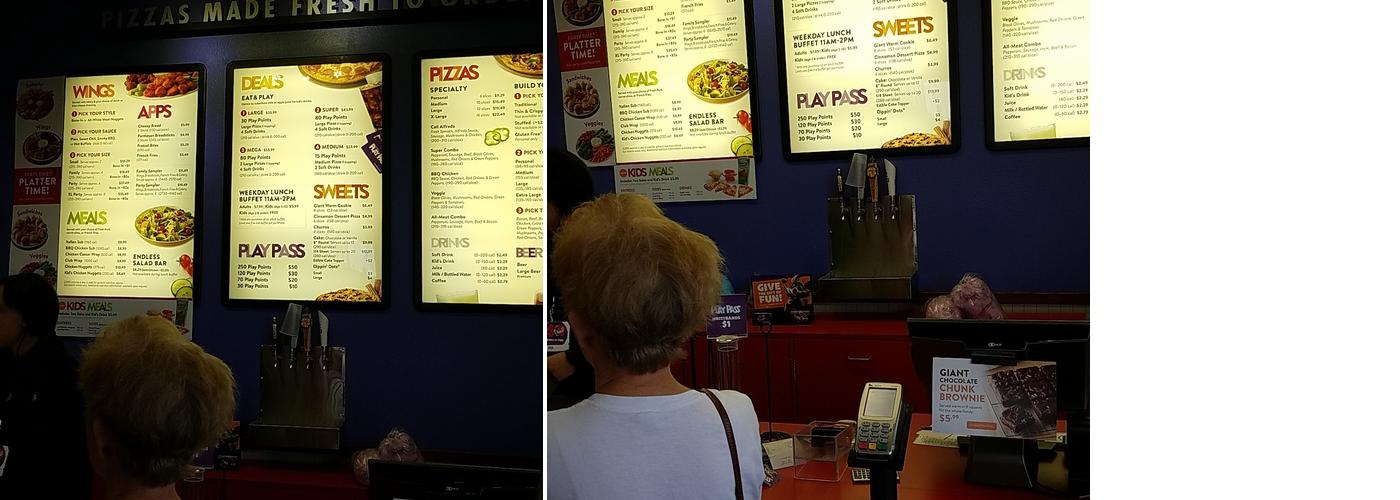 Chuck E. Cheese Menu