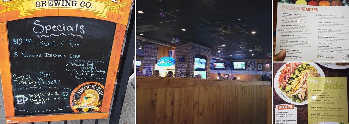 Beef 'O' Brady's Menu