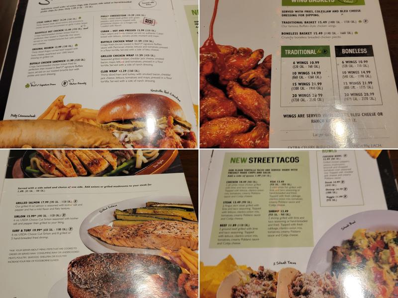 Beef 'O' Brady's Menu