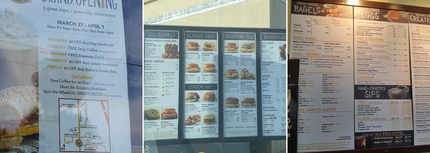 Einstein Bros. Bagels Menu
