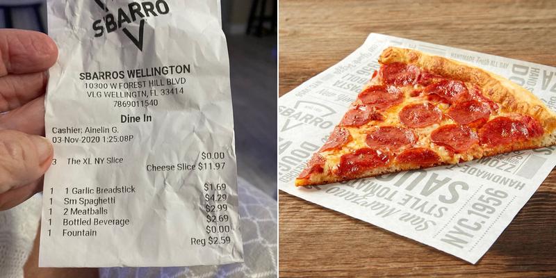 Sbarro Menu