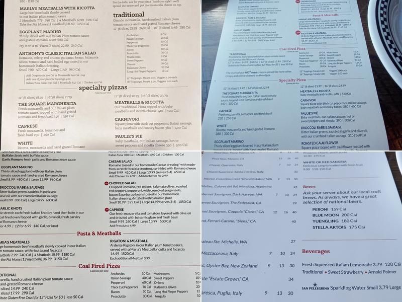 Anthony's Coal Fired Pizza & Wings Menu