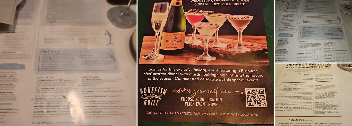 Bonefish Grill Menu