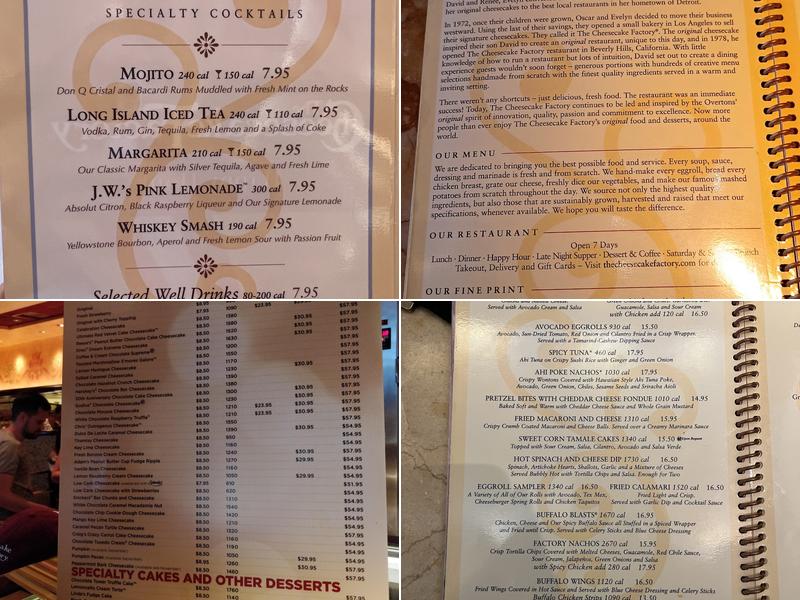 The Cheesecake Factory Menu