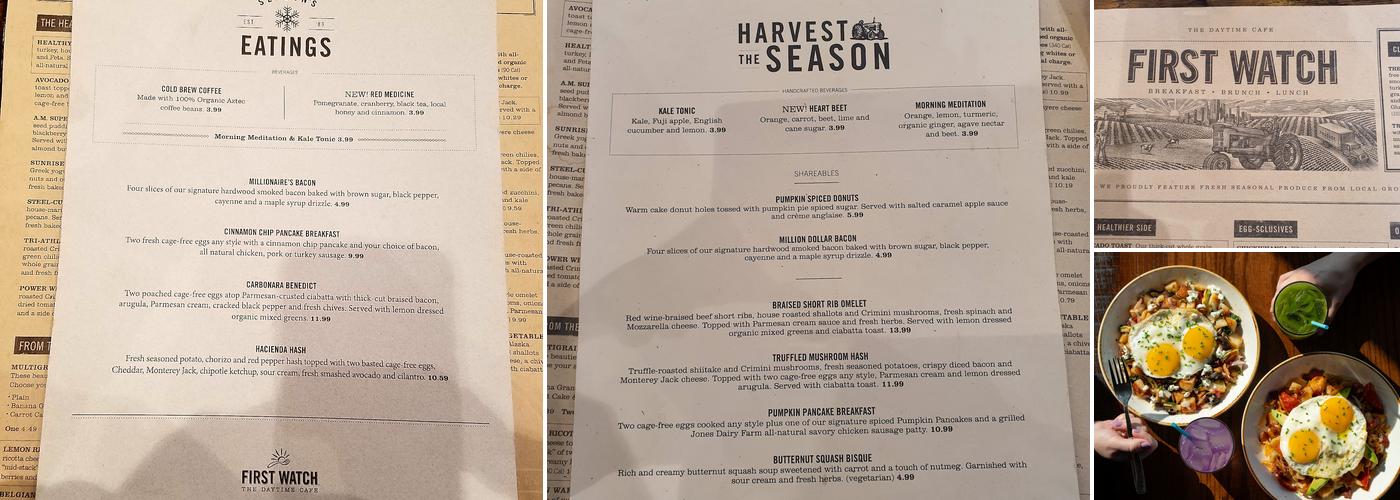 First Watch Menu