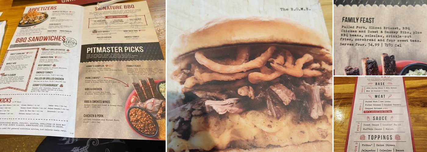 Sonny's BBQ Menu