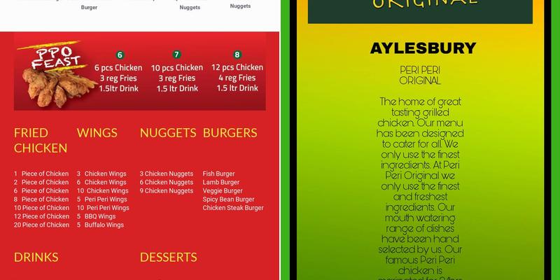 Peri Peri Akhi’s Menu