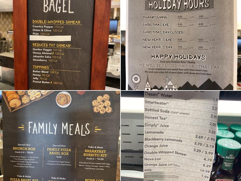 Einstein Bros. Bagels Menu