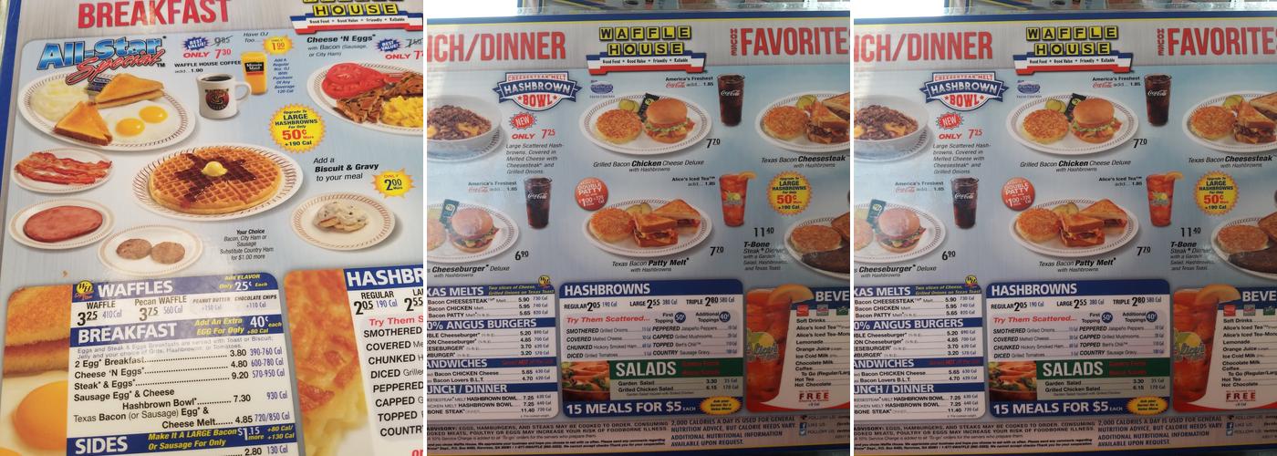 Waffle House Menu