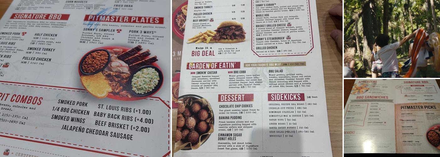 Sonny's BBQ Menu
