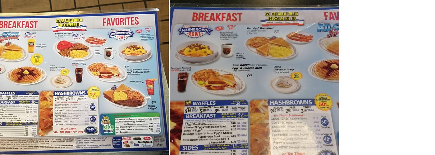 Waffle House Menu