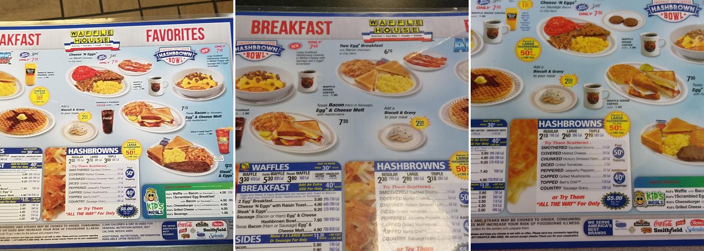 Waffle House Menu