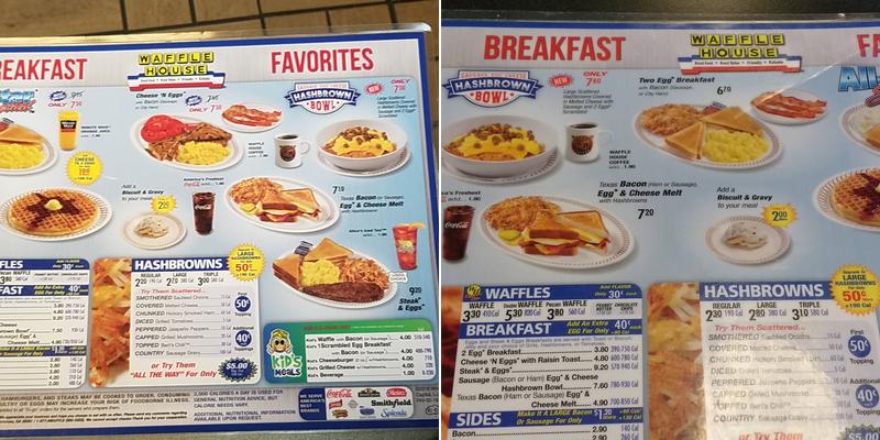 Waffle House Menu