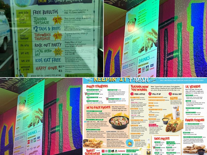 Tijuana Flats Menu