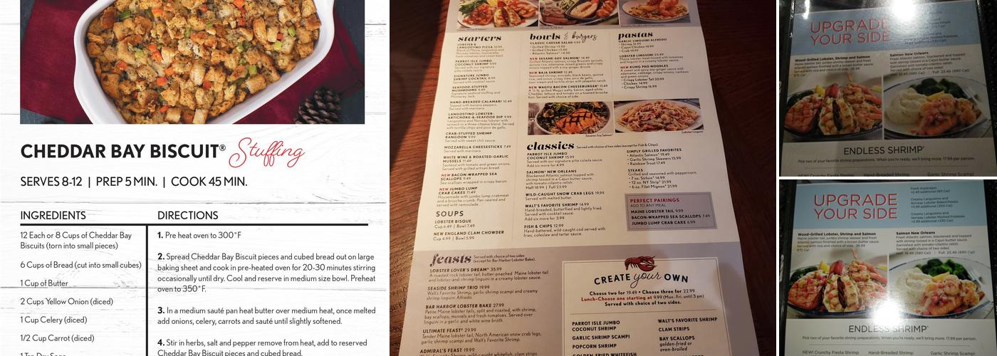 Red Lobster Menu