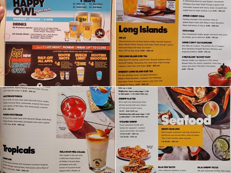 Hooters Menu