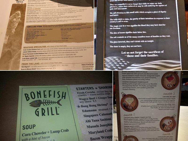 Bonefish Grill Menu