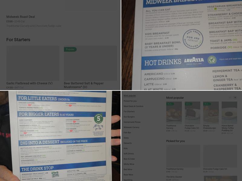 The Peartree Bridge Inn Stonehouse Menu