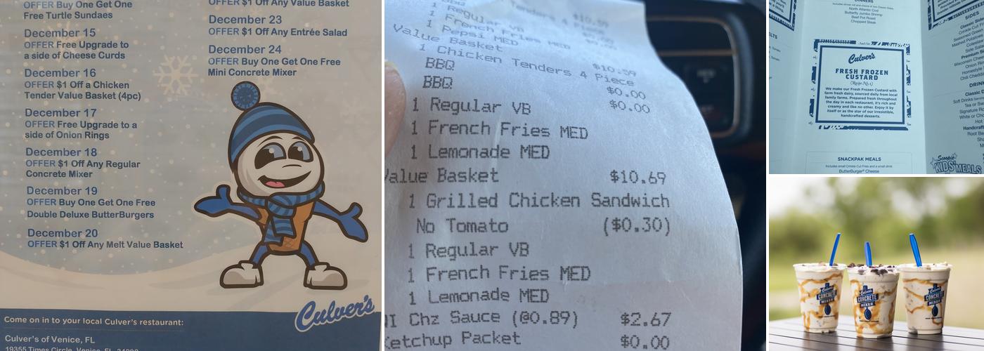 Culver’s Menu
