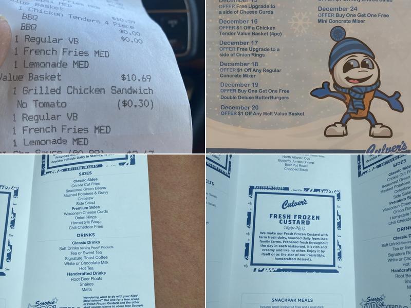 Culver’s Menu