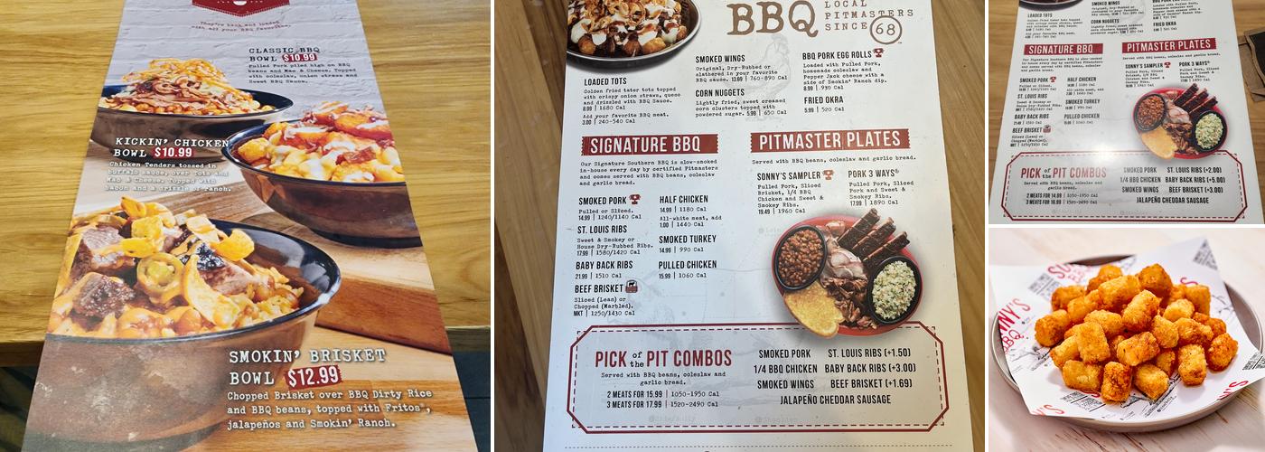 Sonny's BBQ Menu