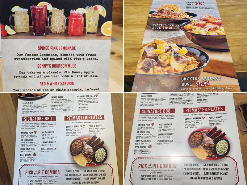 Sonny's BBQ Menu