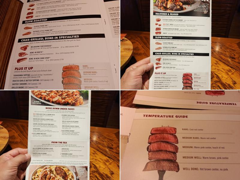 Outback Steakhouse Menu