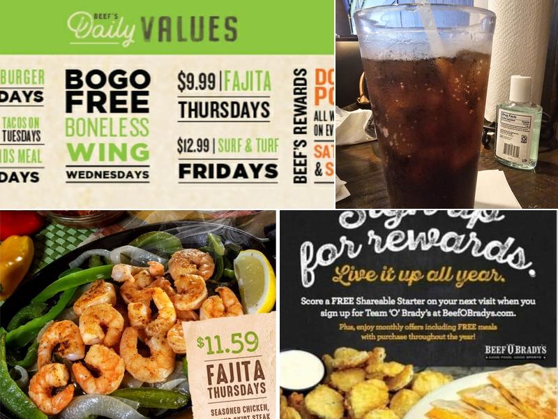 Beef 'O' Brady's Menu