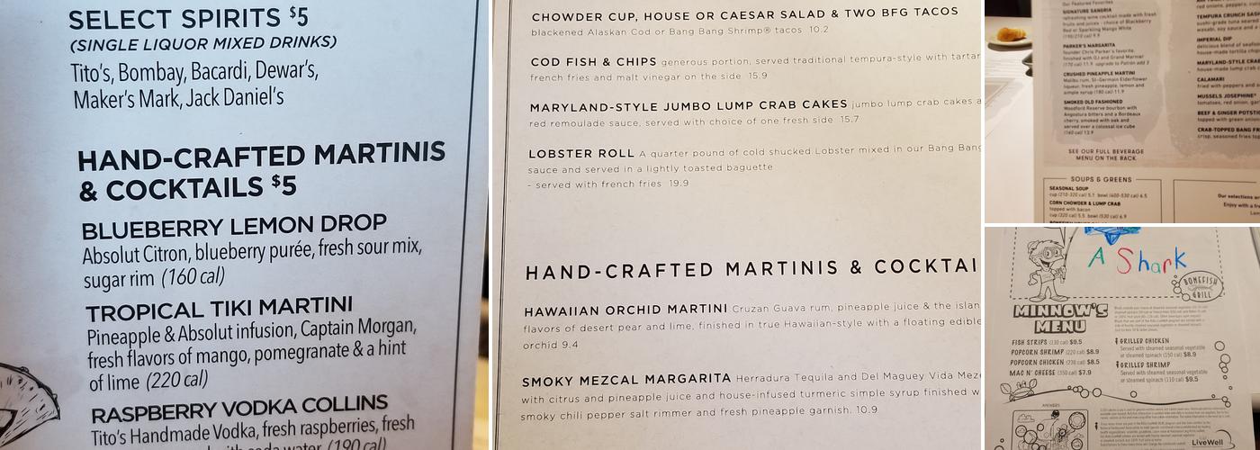 Bonefish Grill Menu