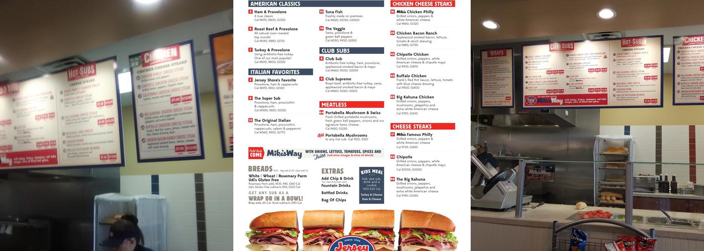 Jersey Mike's Subs Menu