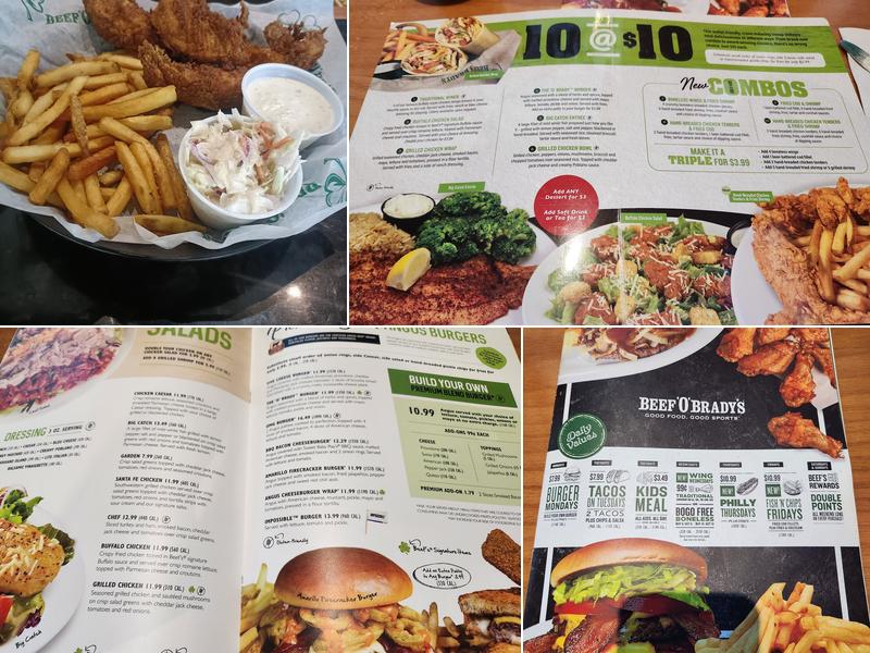Beef 'O' Brady's Menu