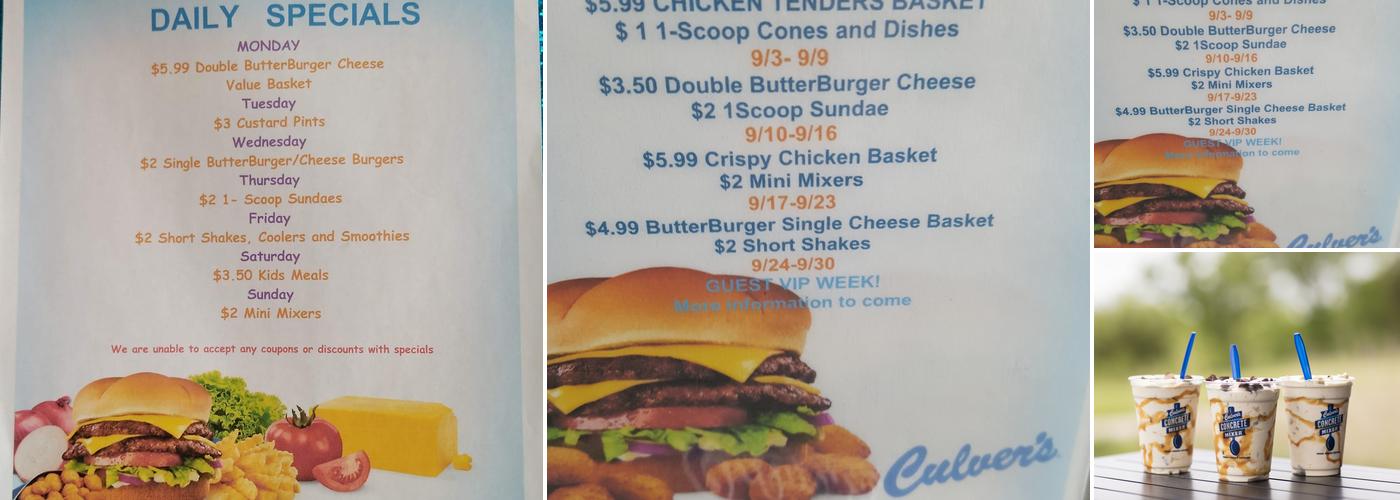 Culver’s Menu