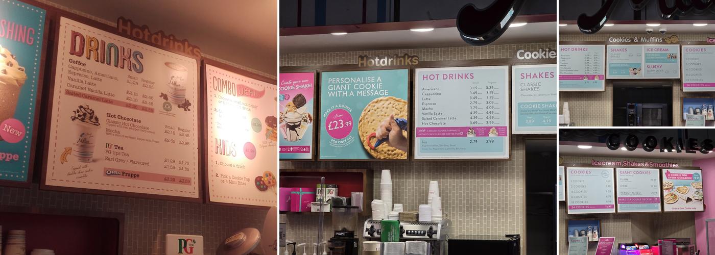 Millie's Cookies Menu