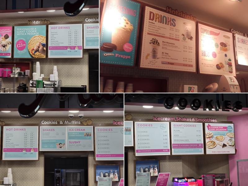 Millie's Cookies Menu