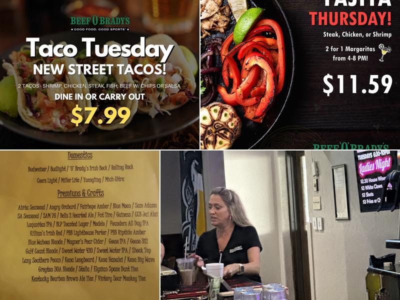 Beef 'O' Brady's Menu