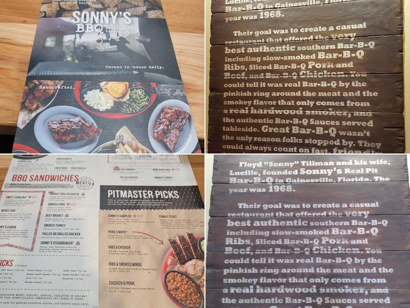 Sonny's BBQ Menu