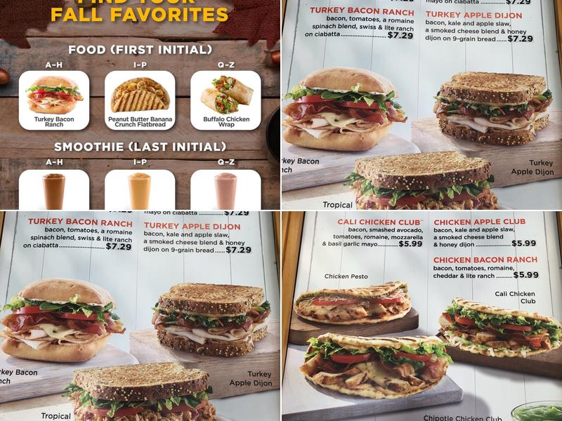 Tropical Smoothie Cafe Menu