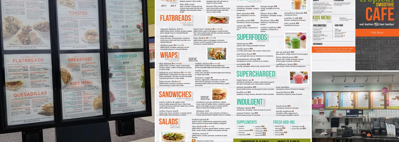 Tropical Smoothie Cafe Menu