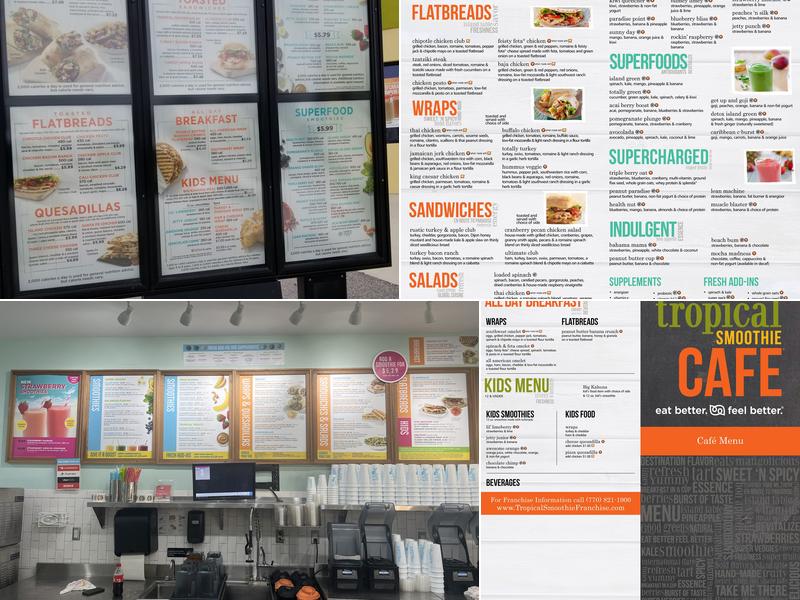 Tropical Smoothie Cafe Menu