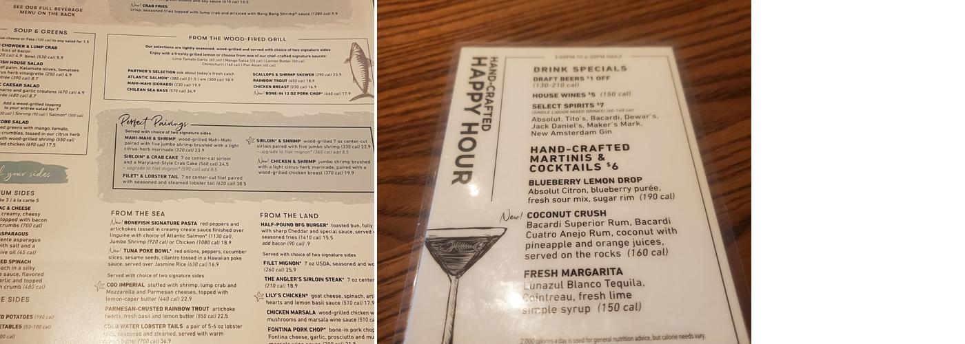 Bonefish Grill Menu