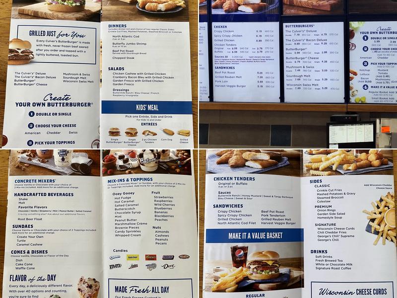 Culver’s Menu